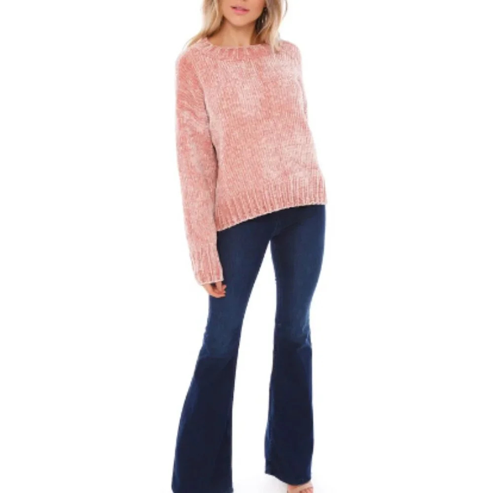 Sanctuary Womens Medium Slouchy Chenille Crew Neck Pullover